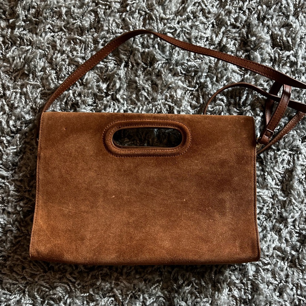 White House Black Market Brown Crossbody Bag with Suede Accents - Picture 2 of 8